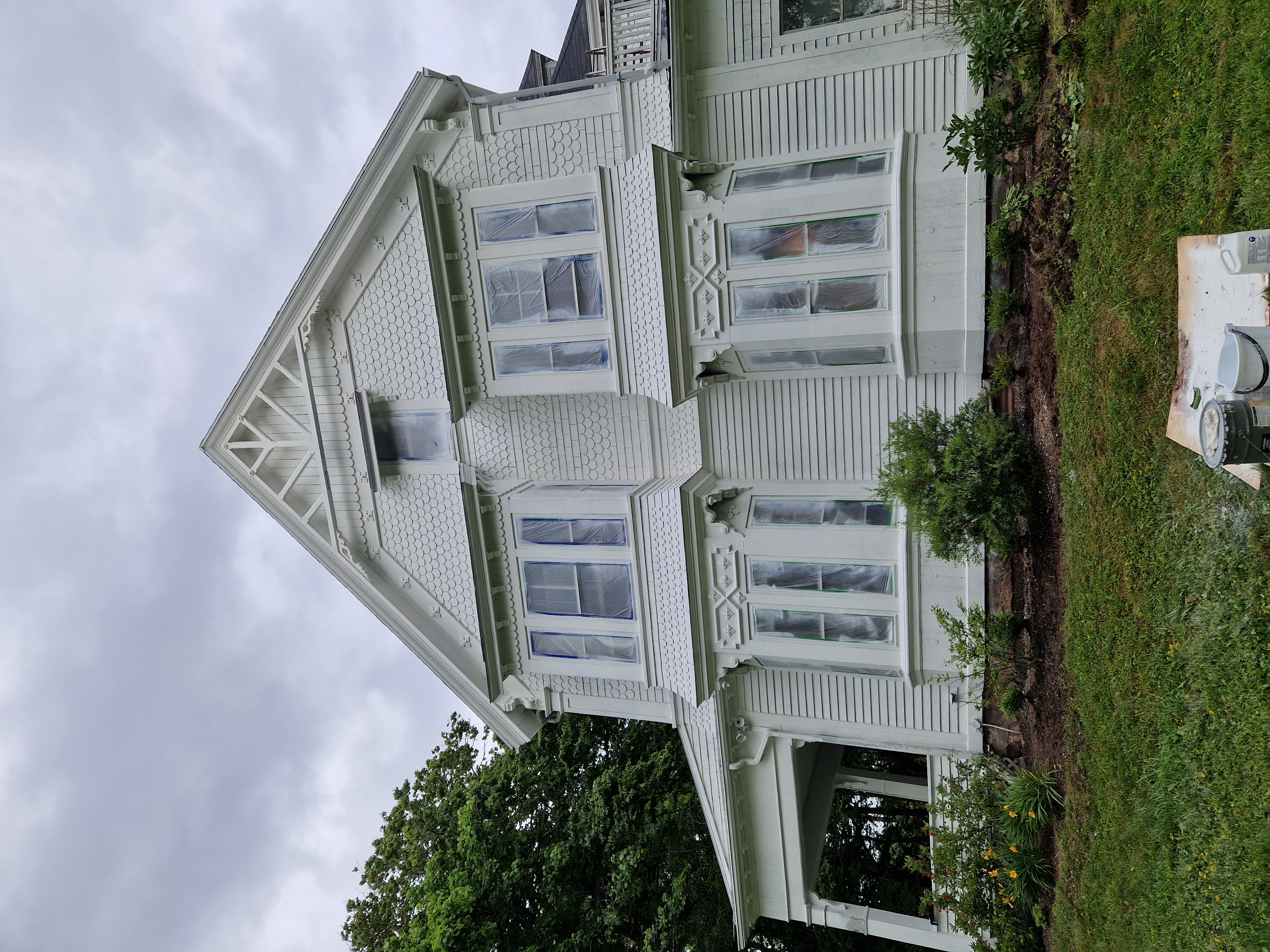 Painting house facades